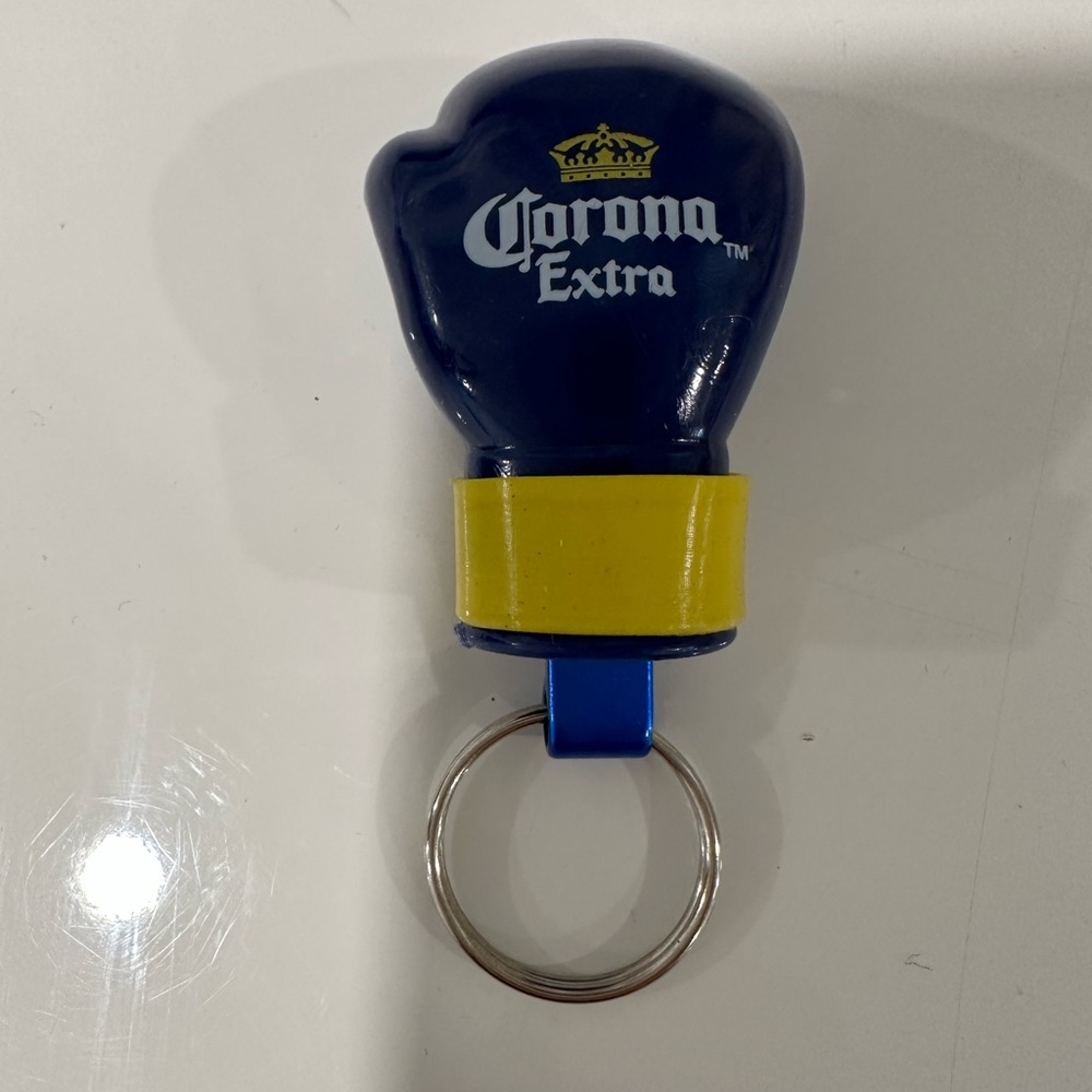 Corona extra beer ad promo metal small boxing glove key chain bottle opener. New